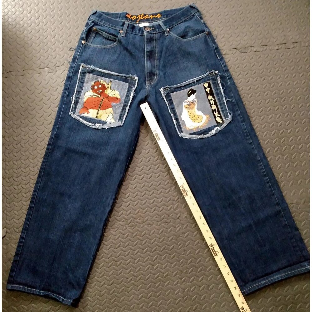 Y2K / Skater / Saggy XO Jeans, Samurai Pocket Patches, Some Stretch